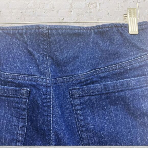 INC Crop Jeans 12 Pull On Wide Leg Stretch Denim Blue Cotton Comfy 💙 - Picture 8 of 13